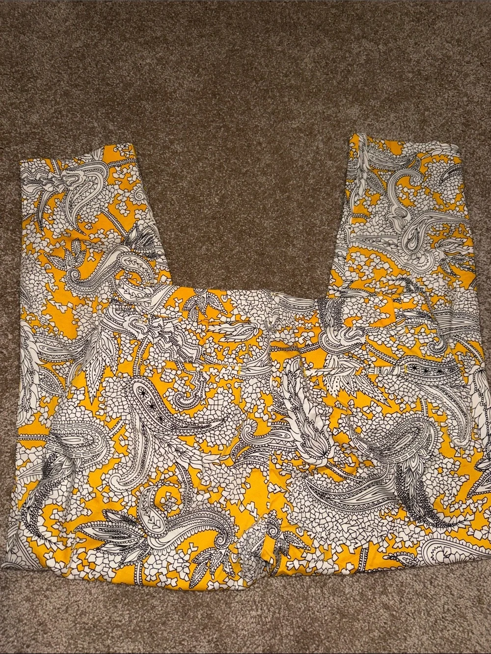 J Crew Skimmer City Fit Floral Yellow Cotton Stretch Pants Size Misses 4